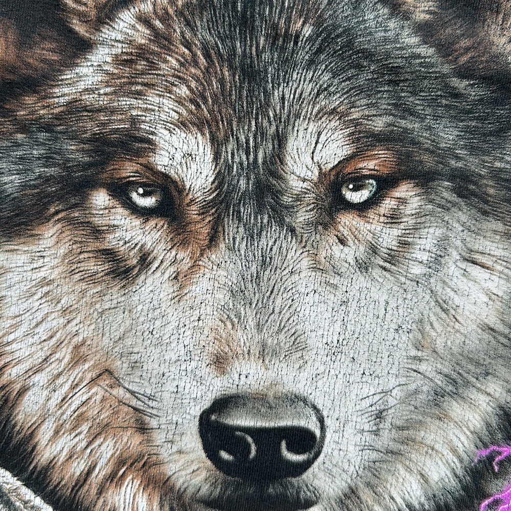 VTG 90s wolf with lighting t-shit - Picture 2 of 8